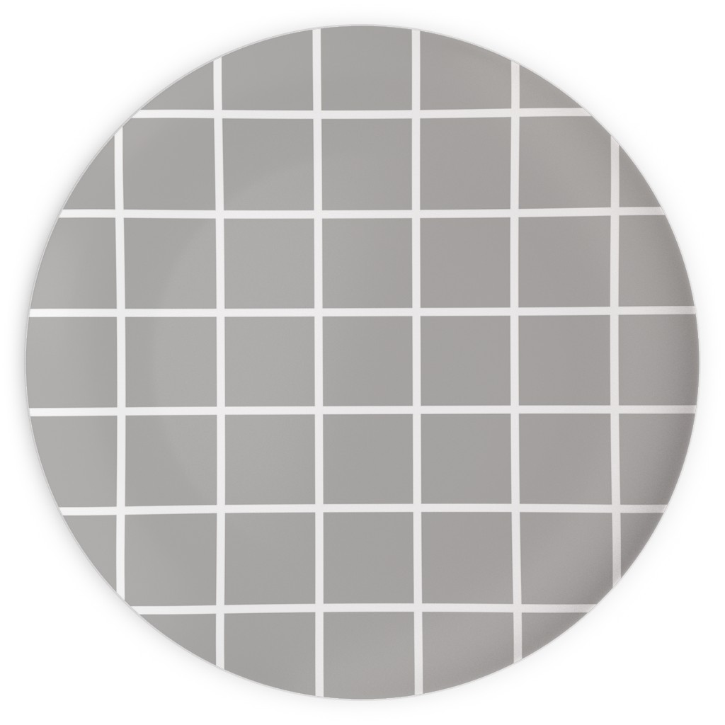 Window Pane Plates, 10x10, Gray