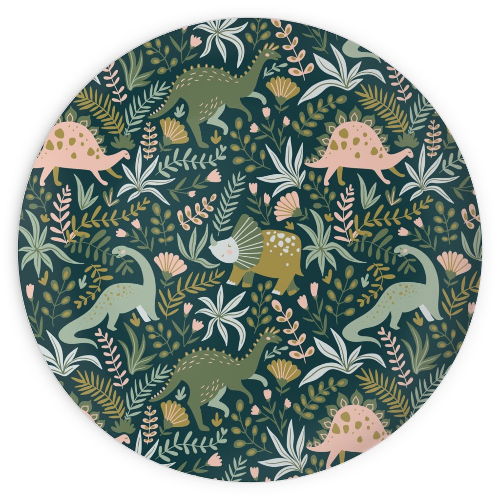 Dino - Green Plates, 10x10, Green