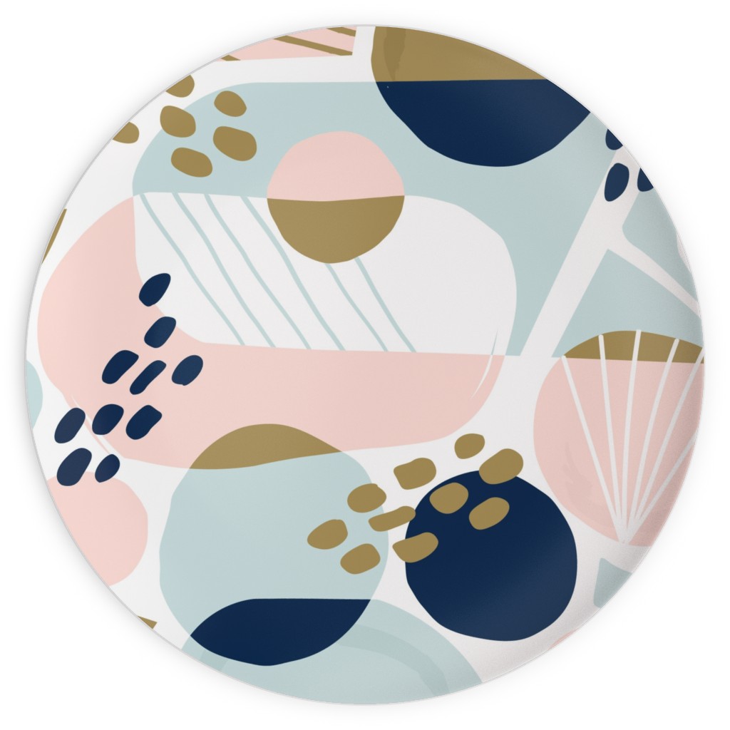 Sun Burst Abstract Plates, 10x10, Multicolor
