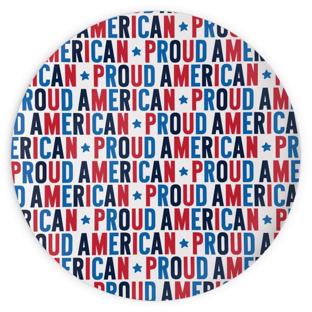 Proud American - Red White and Blue Plates, 10x10, Multicolor