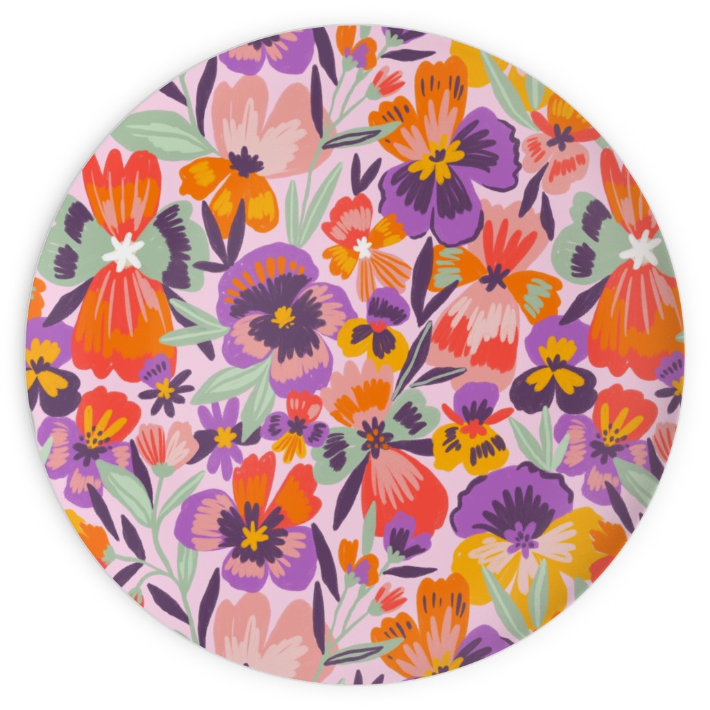 Pansies Plates, 10x10, Multicolor