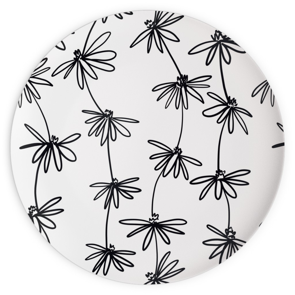 Daisy Chain - Black and White Plates, 10x10, White