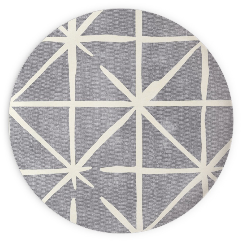 Geometric Triangles - Distressed - Grey Plates, 10x10, Gray