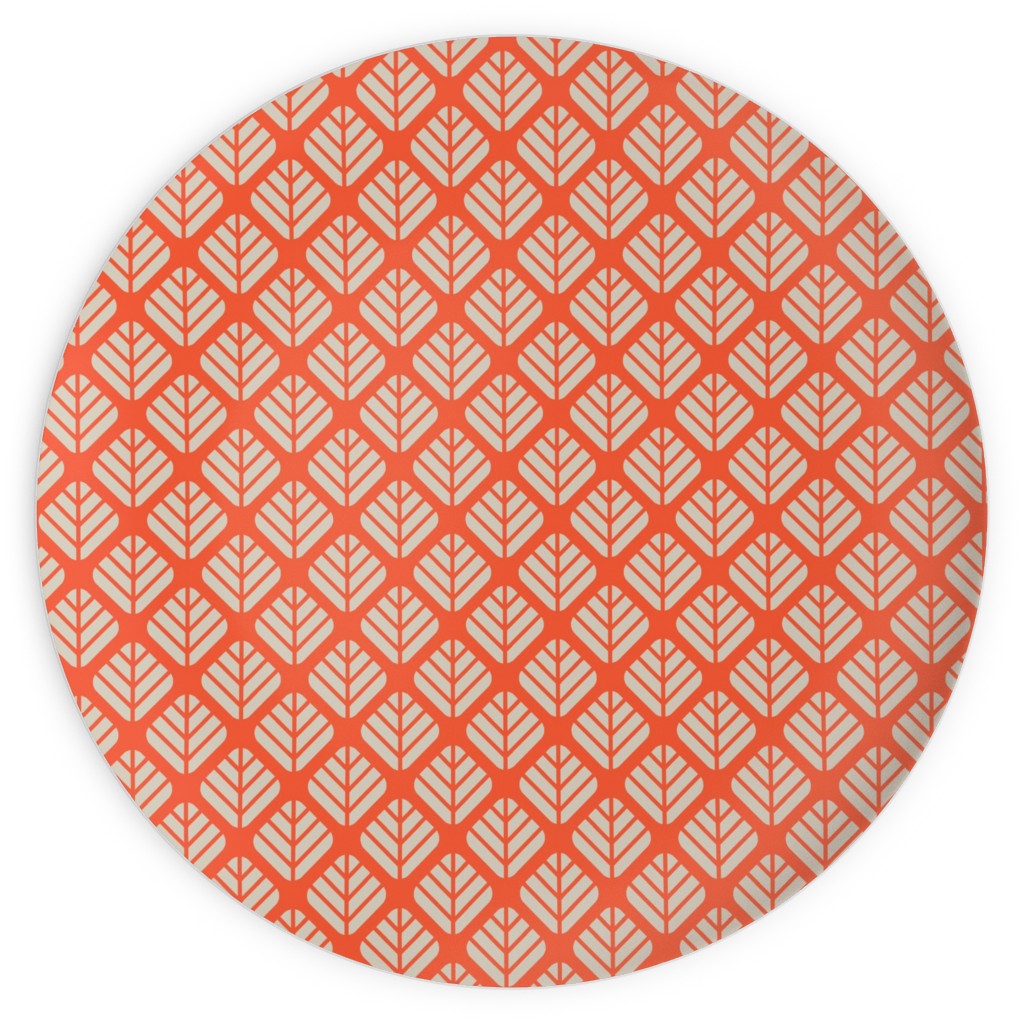 Blaettli - Orange and Beige Plates, 10x10, Orange, Orange