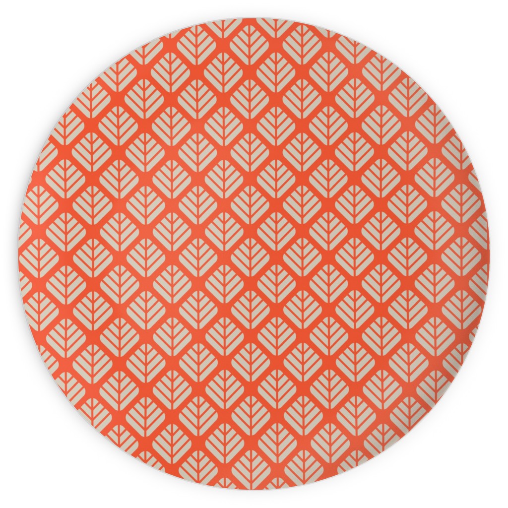 Blaettli - Orange and Beige Plates, 10x10, Orange