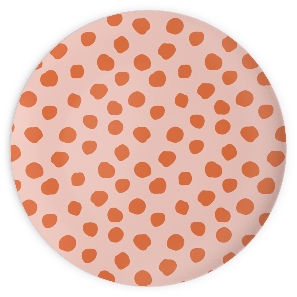 Dotty - Pink and Orange Plates, 10x10, Pink