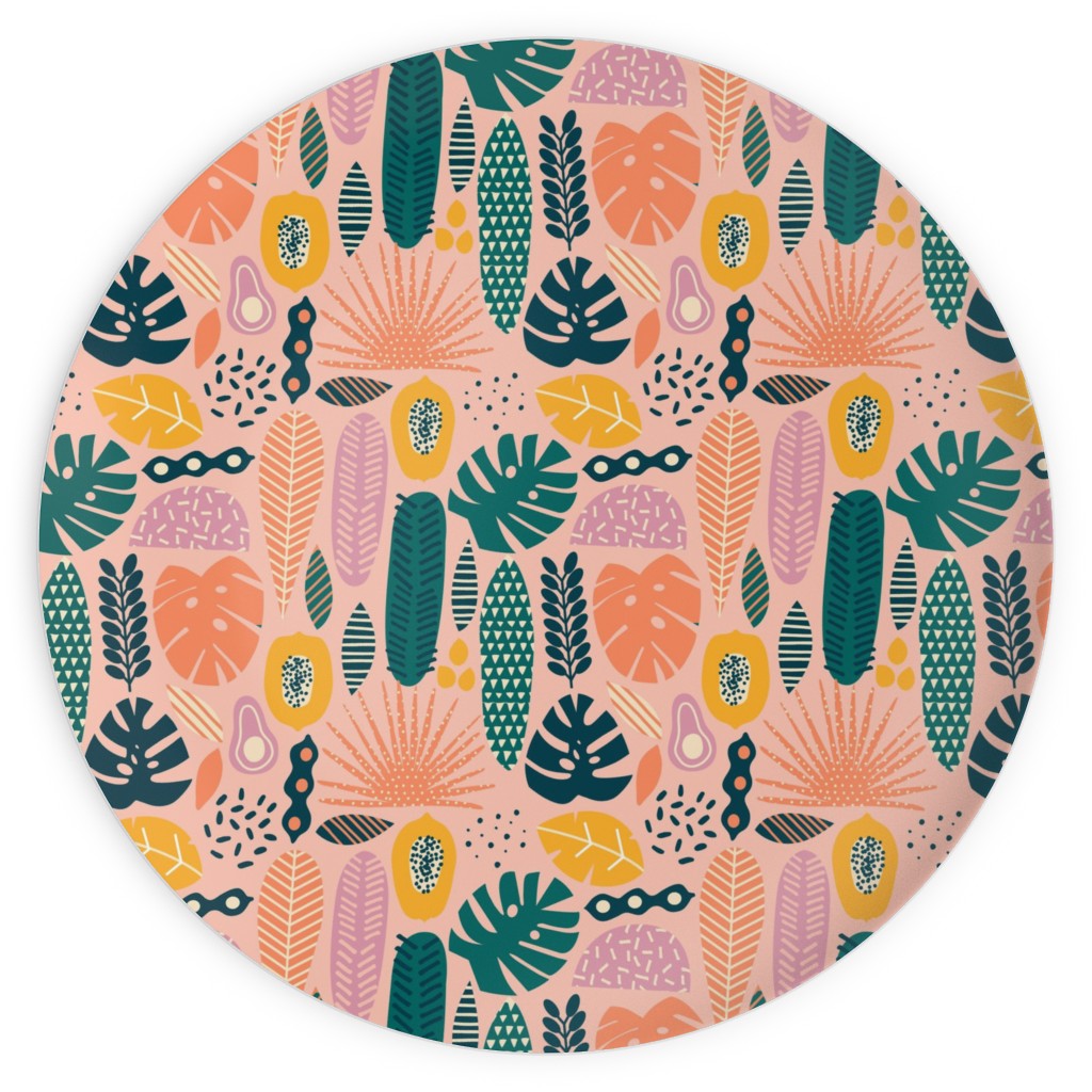 Hawaii Floral - Pink Plates, 10x10, Multicolor