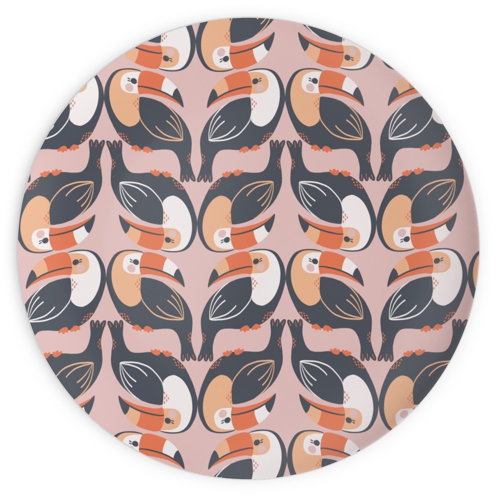 Toucan Stack - Pink Plates, 10x10, Pink