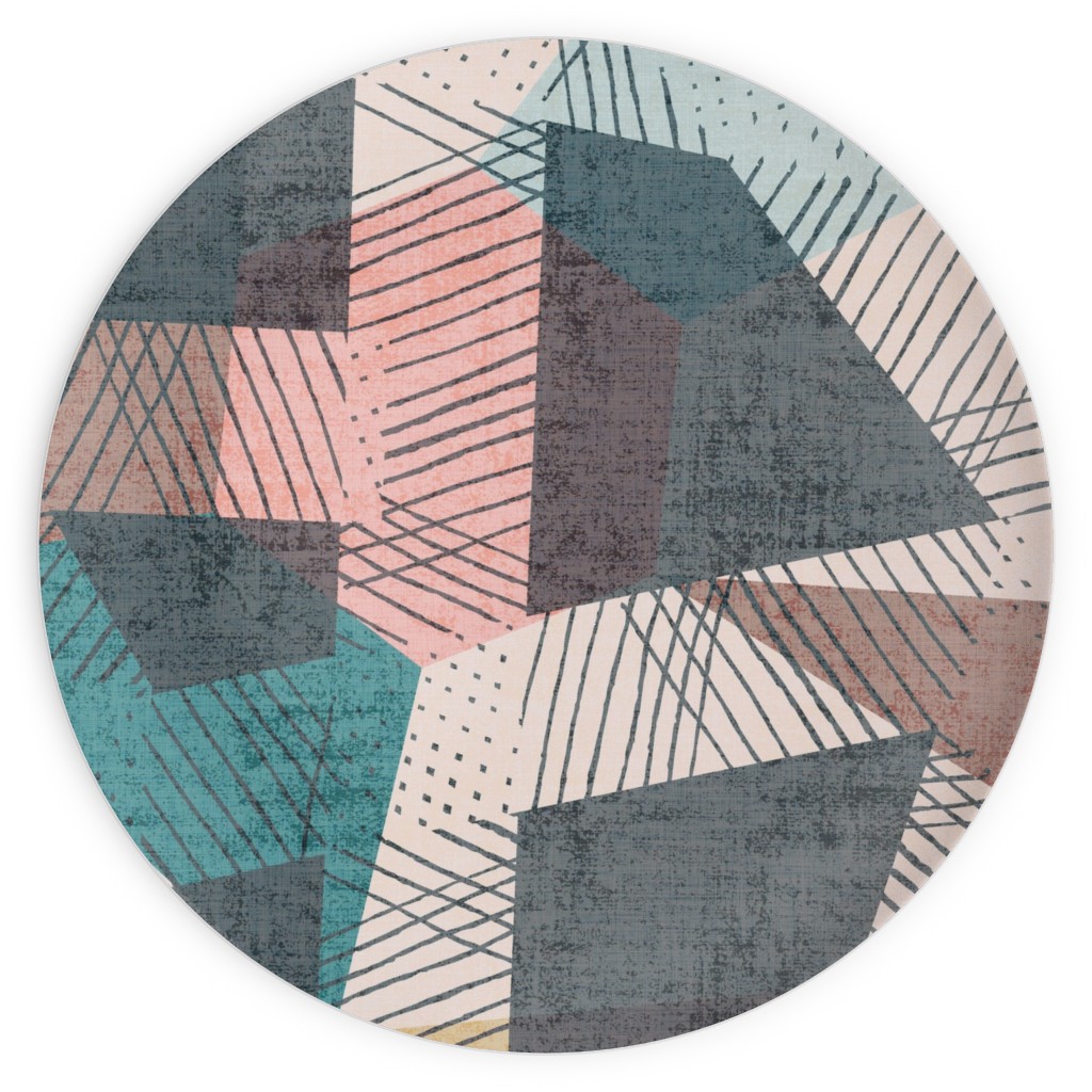 Abstract Geometic - Multi Plates, 10x10, Multicolor