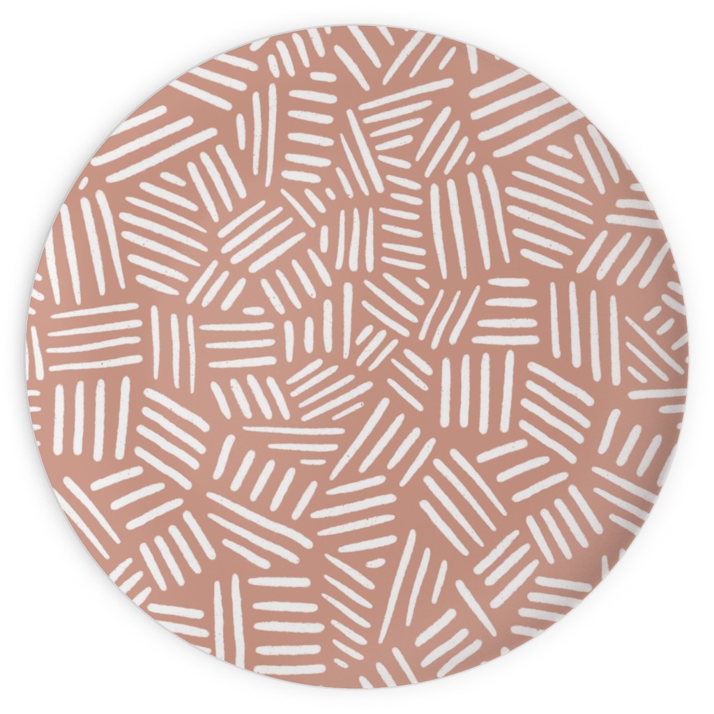 Dashes - Pink Plates, 10x10, Pink