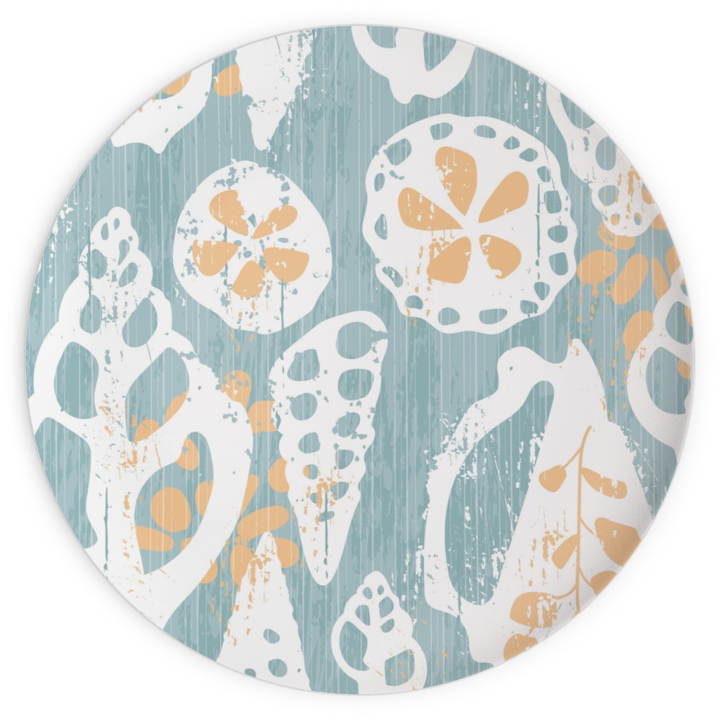 Beach Sunrise - Blue Plates, 10x10, Blue, True Blue