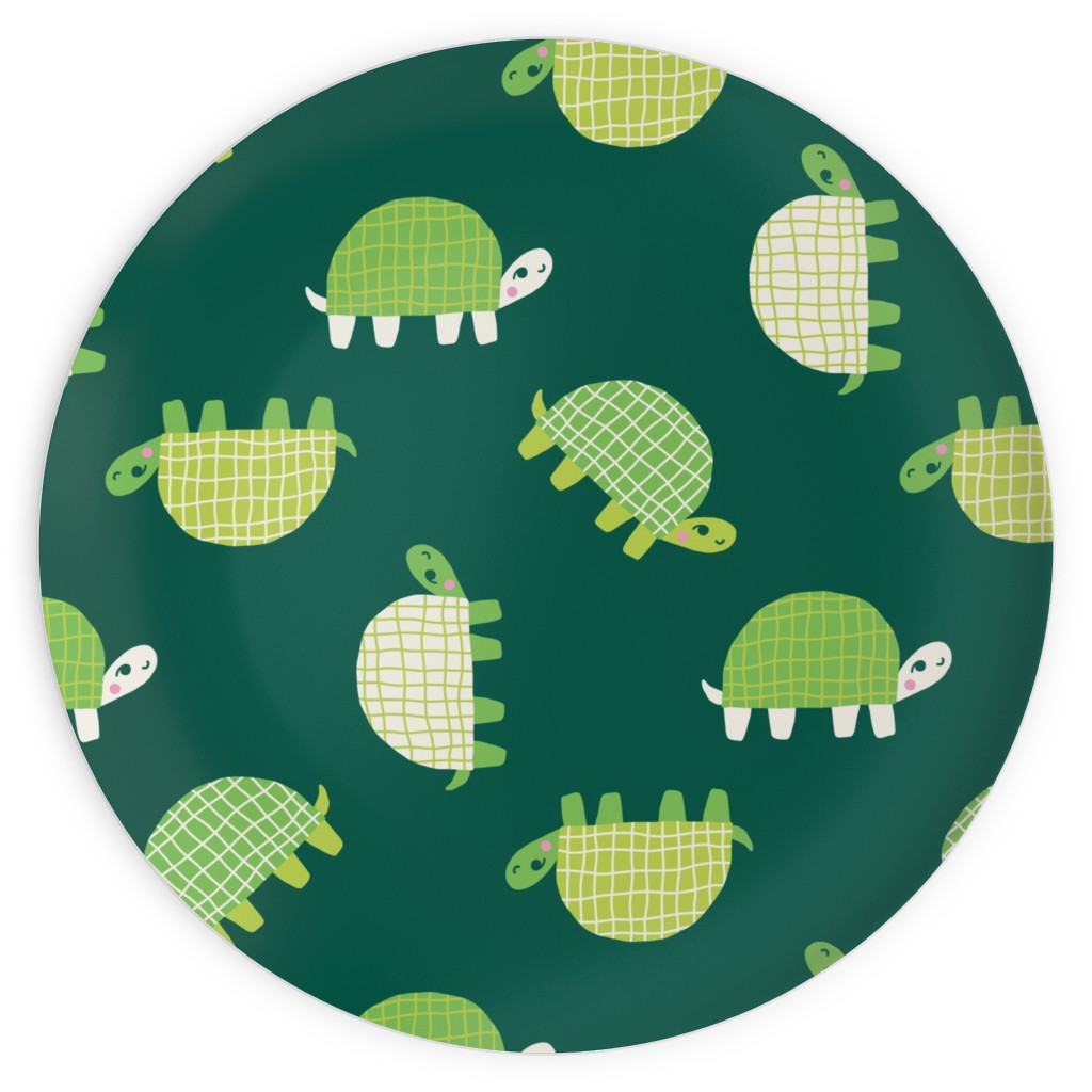 Turtles - Green Plates, 10x10, Green