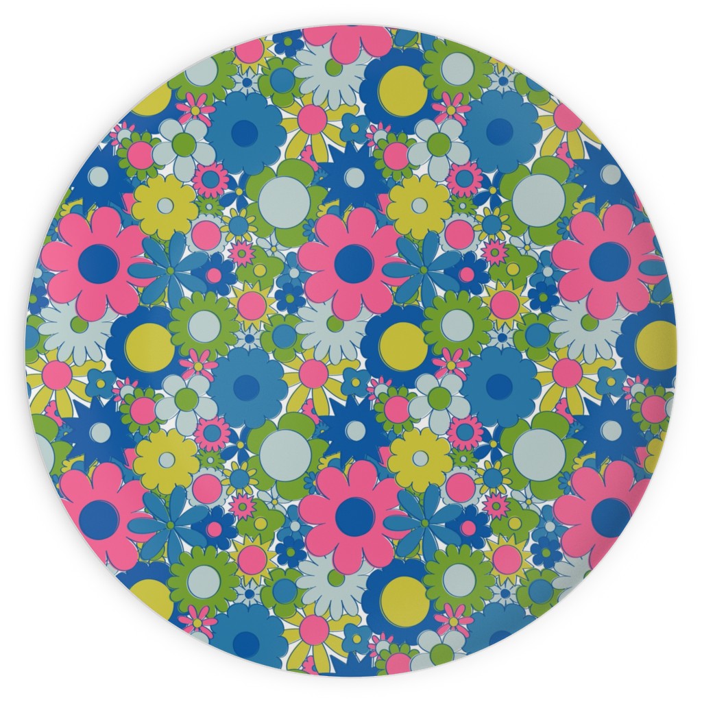 Funky Daisy Floral - Neon Plates, 10x10, Multicolor