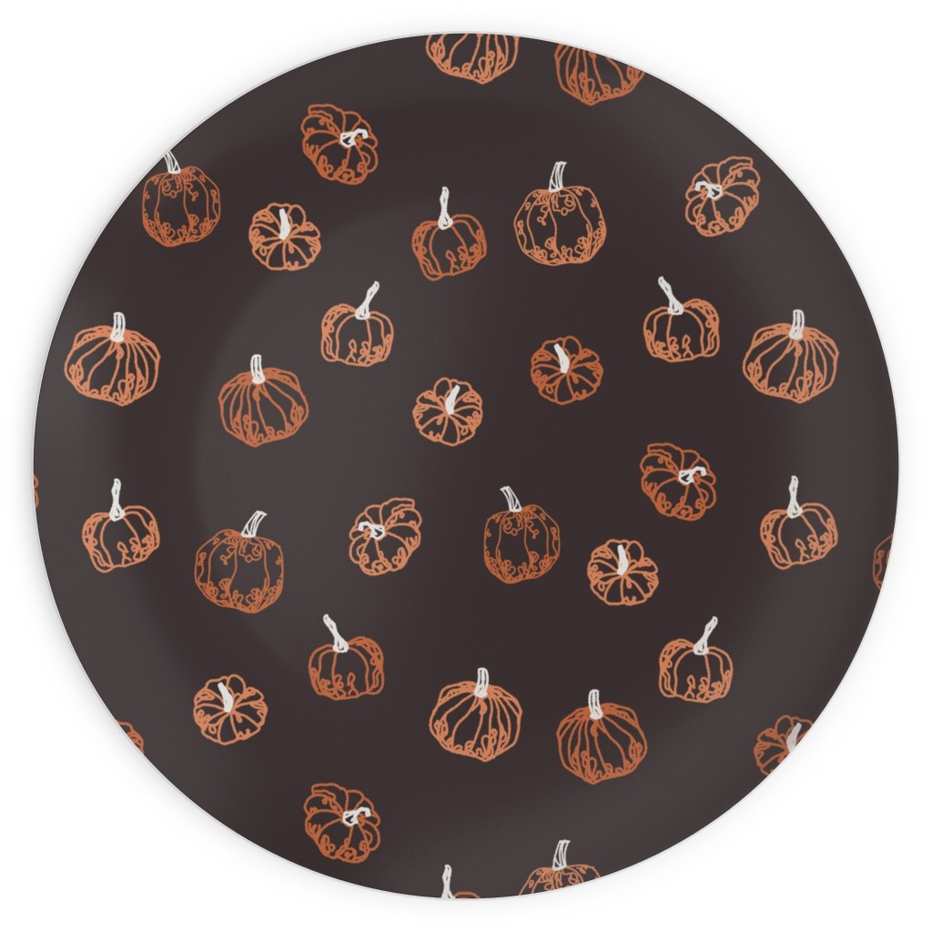 Pumpkins Plates, 10x10, Brown