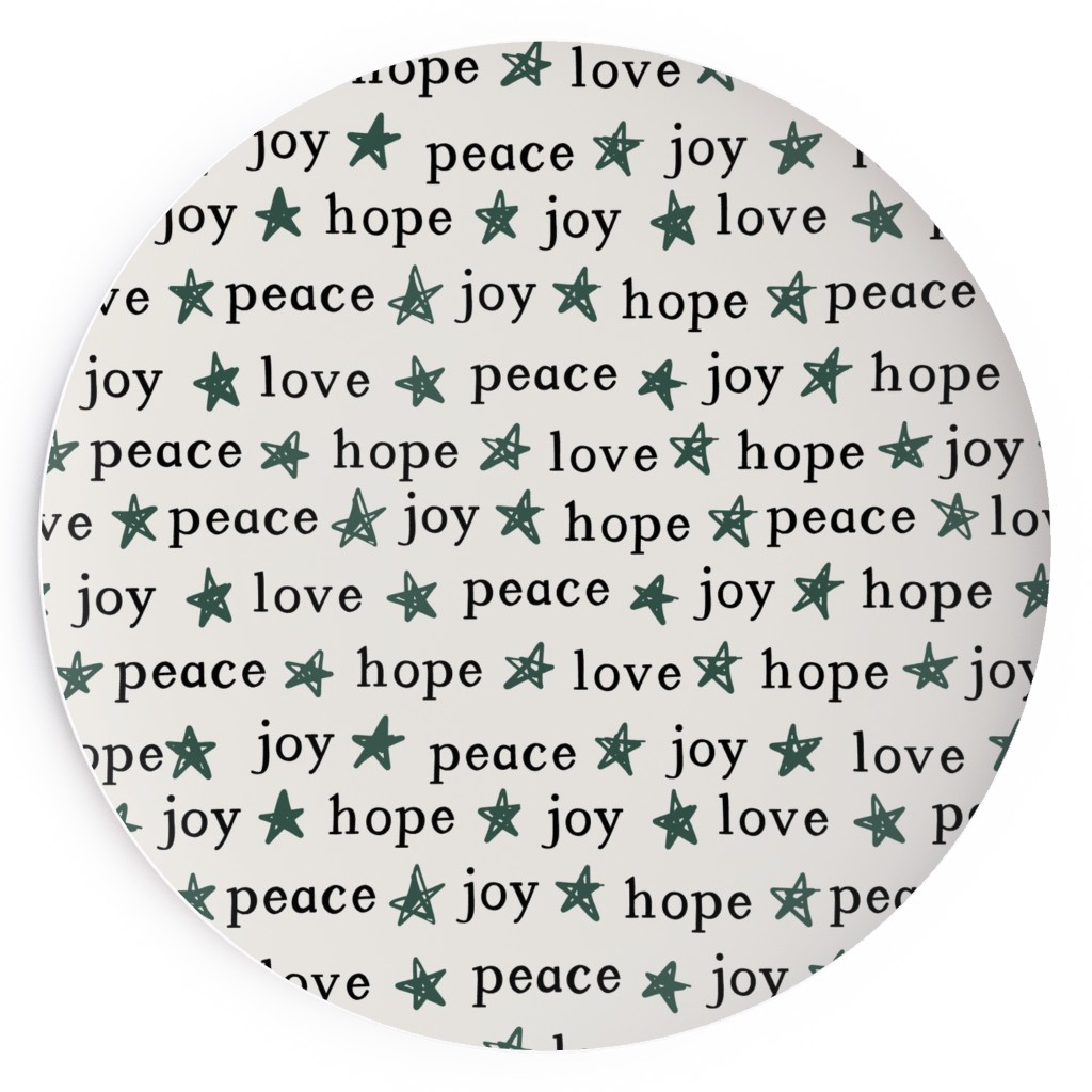 Peace Love Hope Joy - Beige Salad Plate, Beige