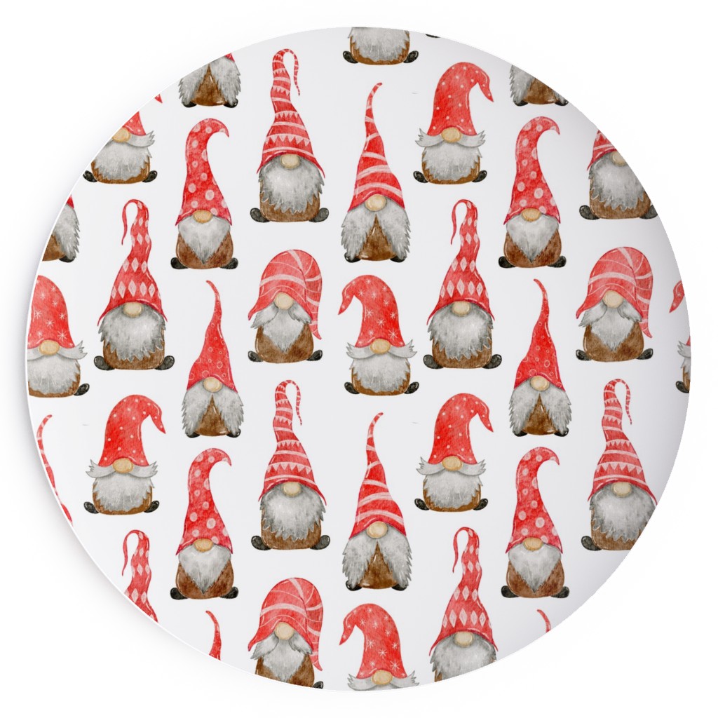 My Gnomes Salad Plate, Red