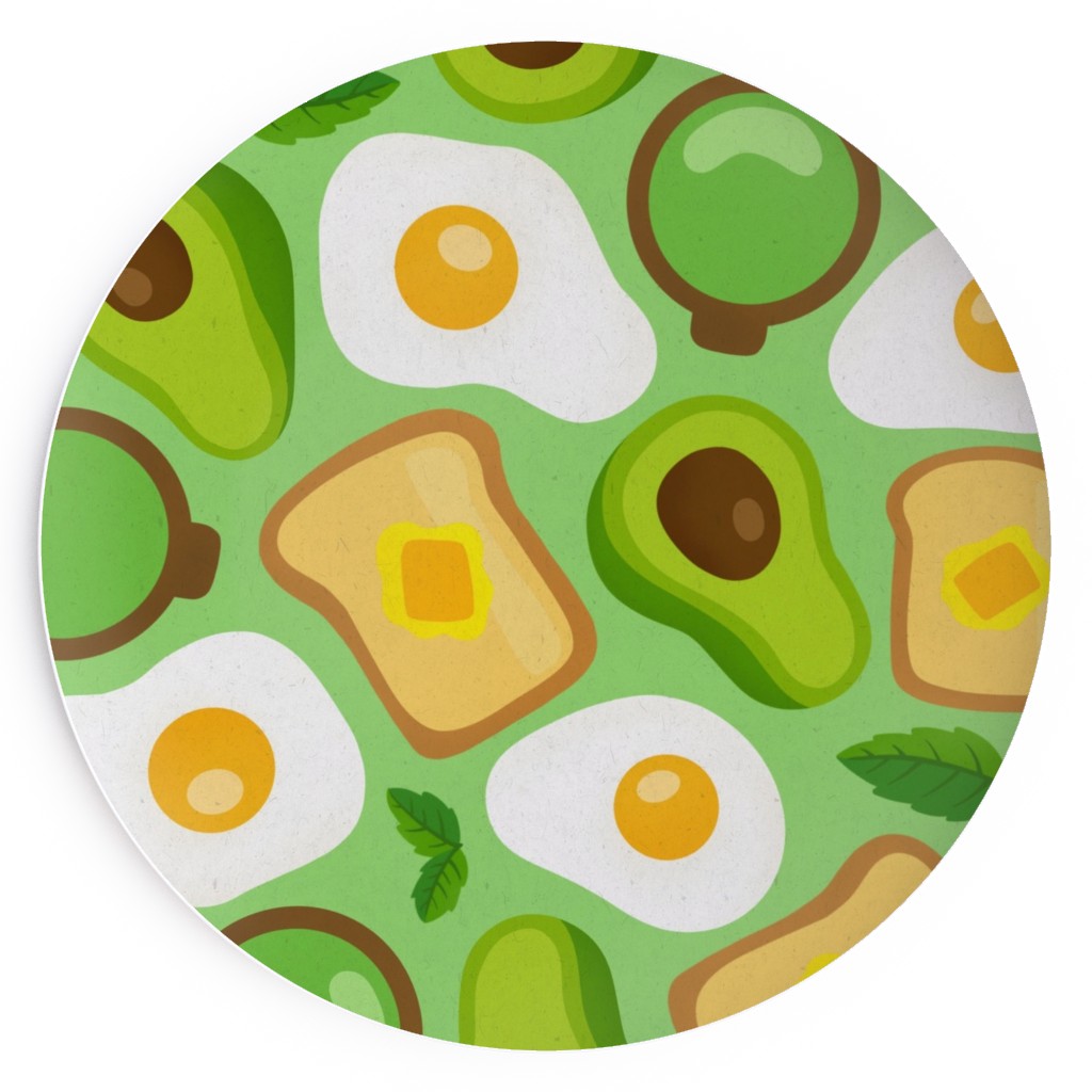 Deconstructed Avocado Toast - Green Salad Plate, Green