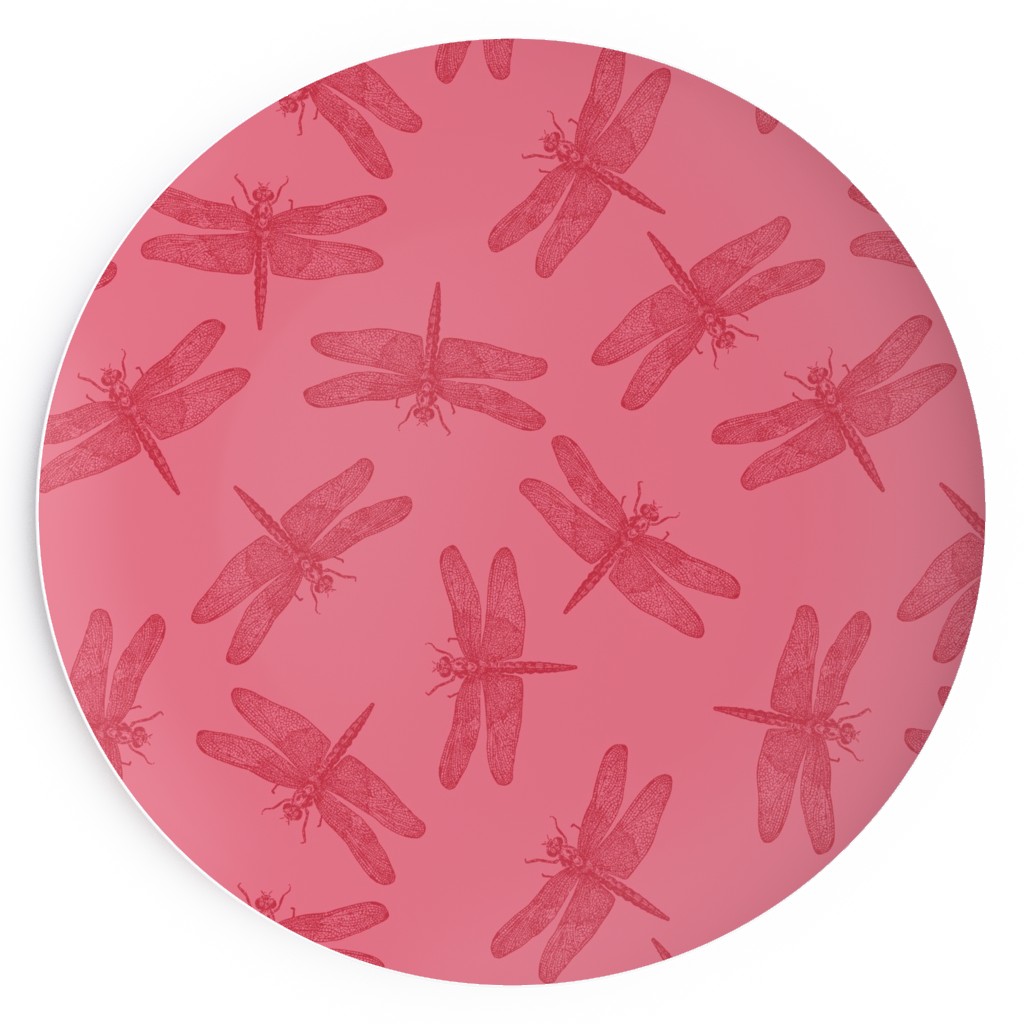 Vintage Dragonfly - Pink Salad Plate, Pink