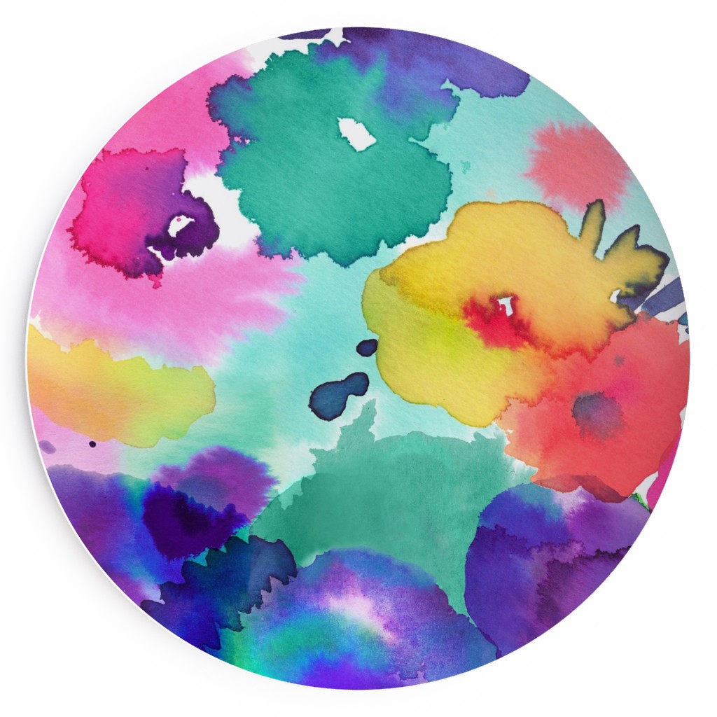 Abstract Floral Watercolor - Multi Salad Plate, Multicolor