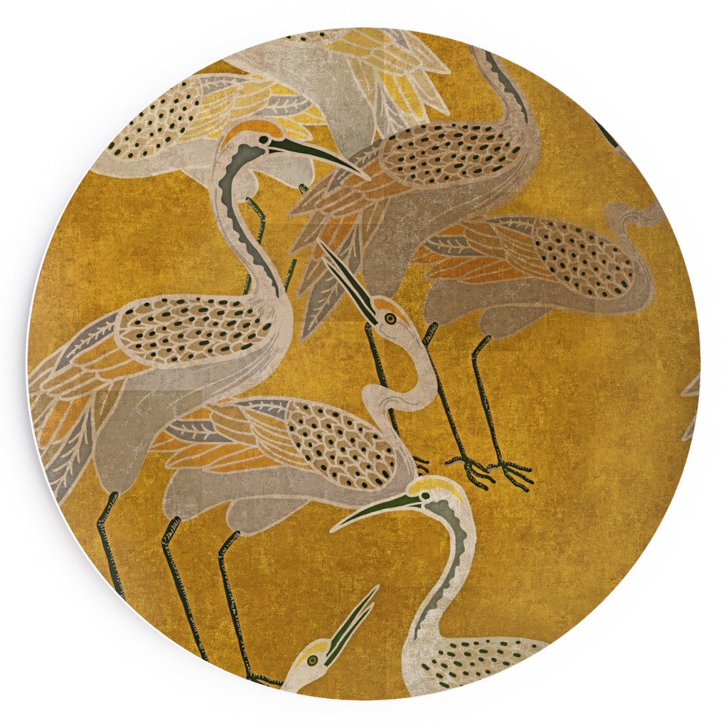 Deco Cranes - Golden Hour Salad Plate, Yellow