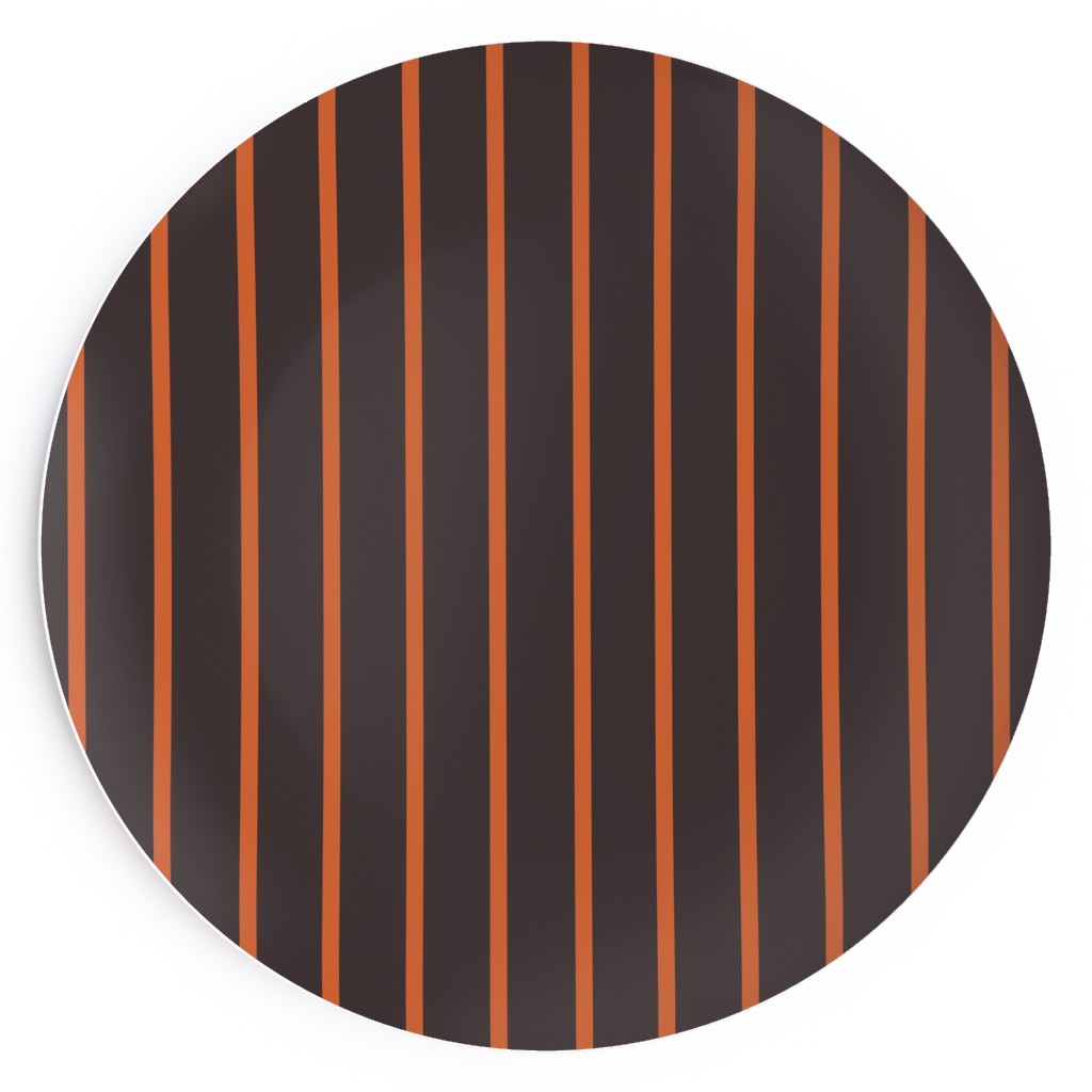 Halloween Stripes Salad Plate, Black