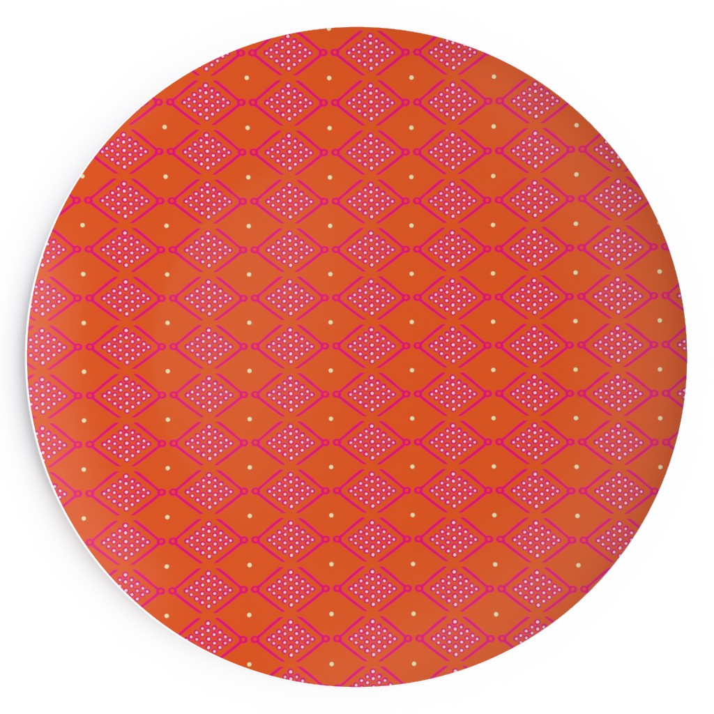 Tribal Geometric - Orange Salad Plate, Orange