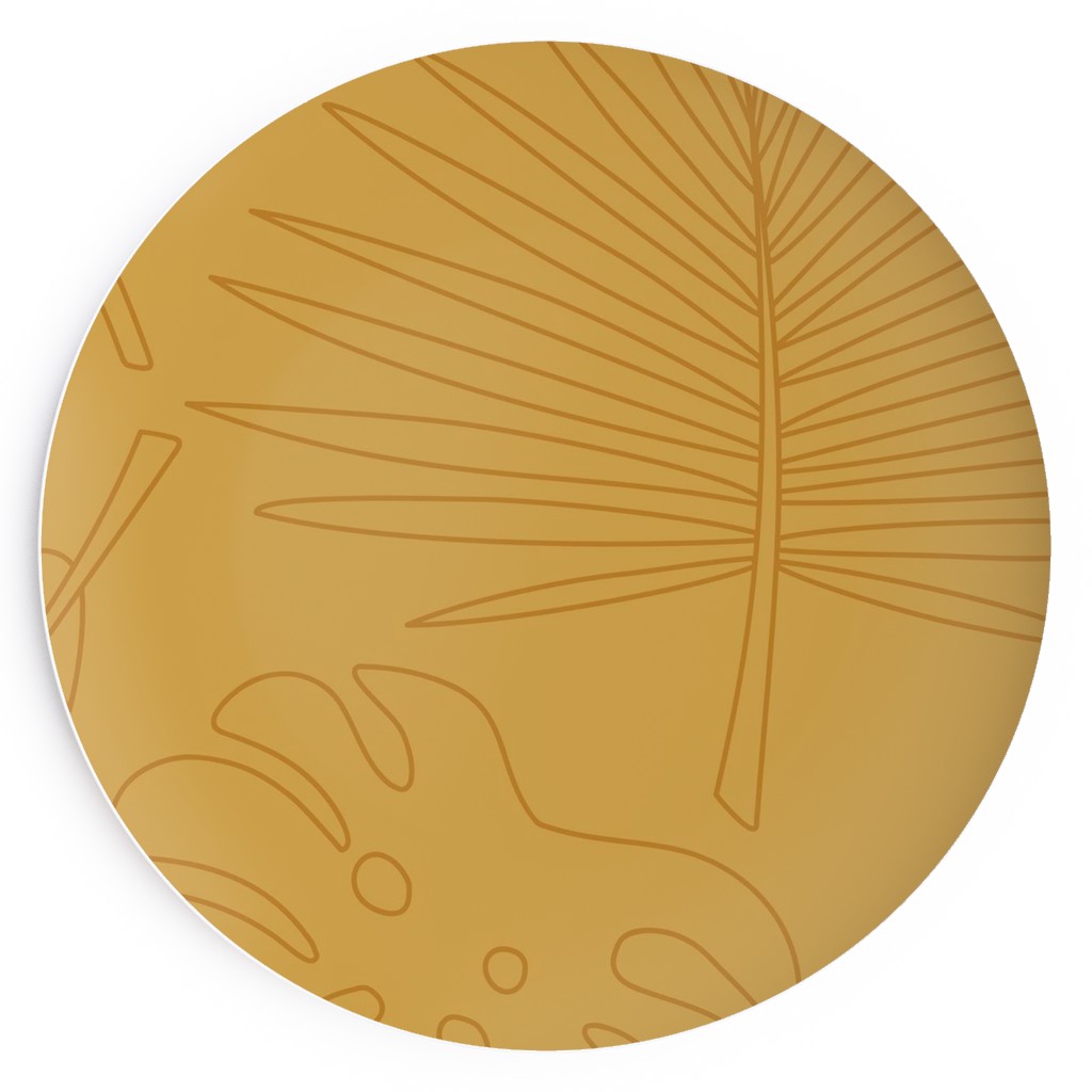 Tropical Leaves - Gold Salad Plate, Yellow