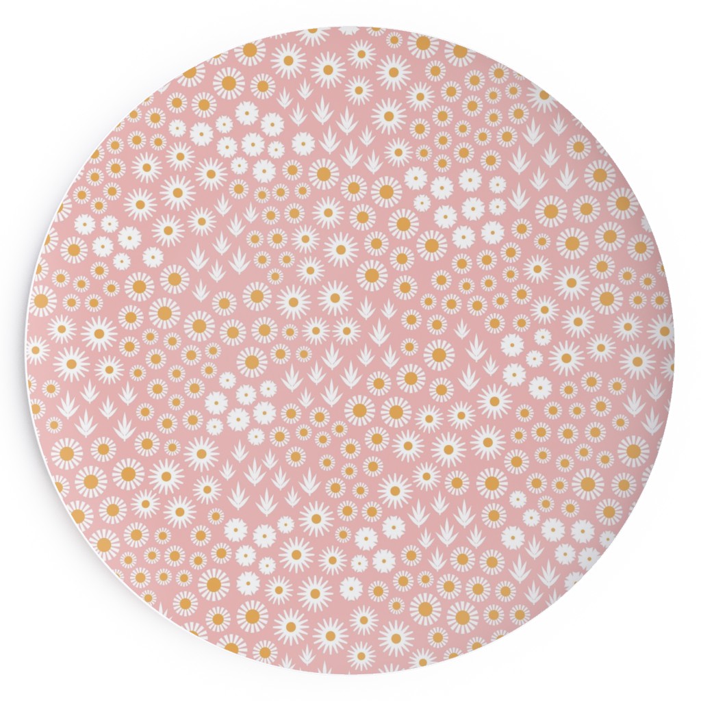 Ditsy Flowers - Pink Salad Plate, Pink