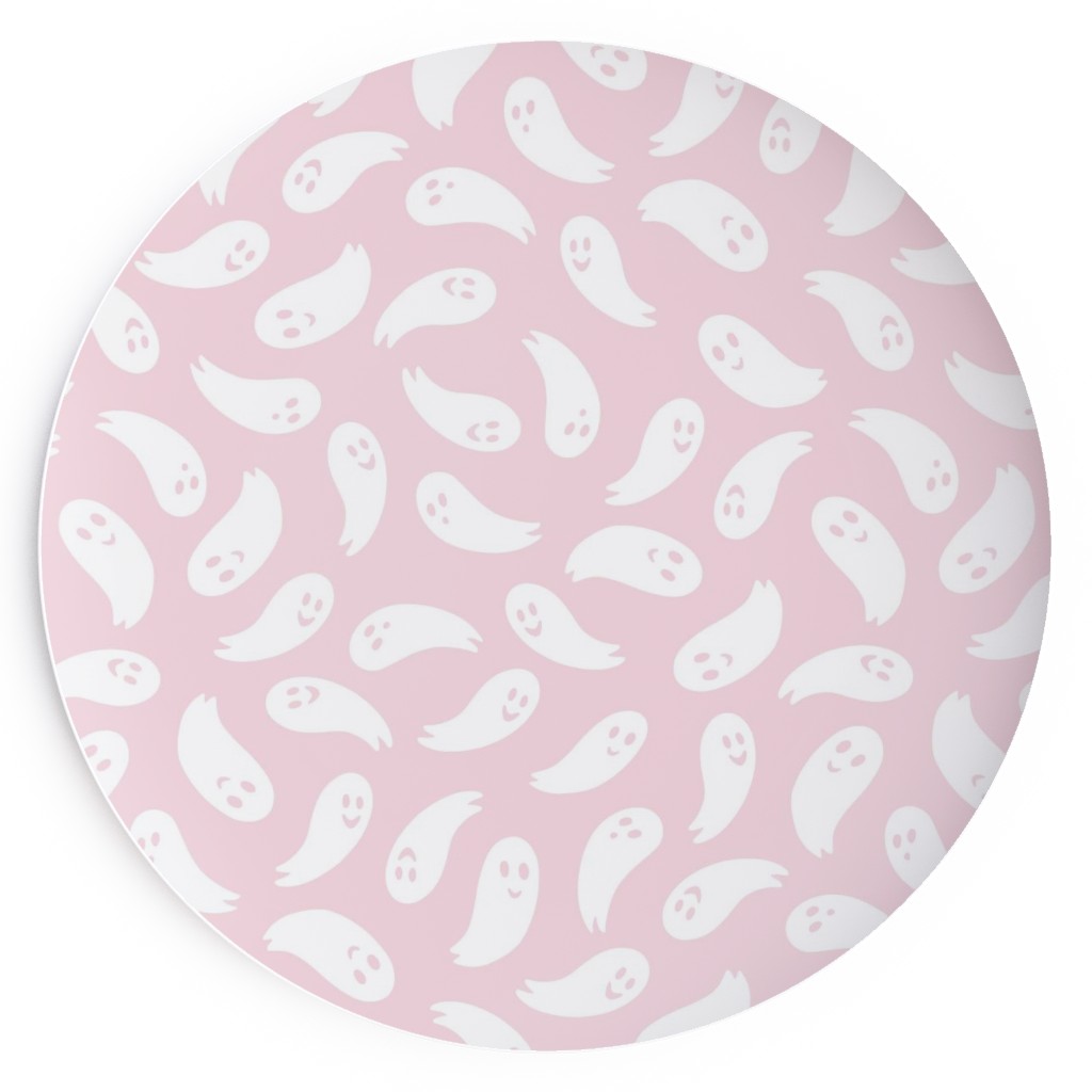 Happy Ghosts - Pink Salad Plate, Pink