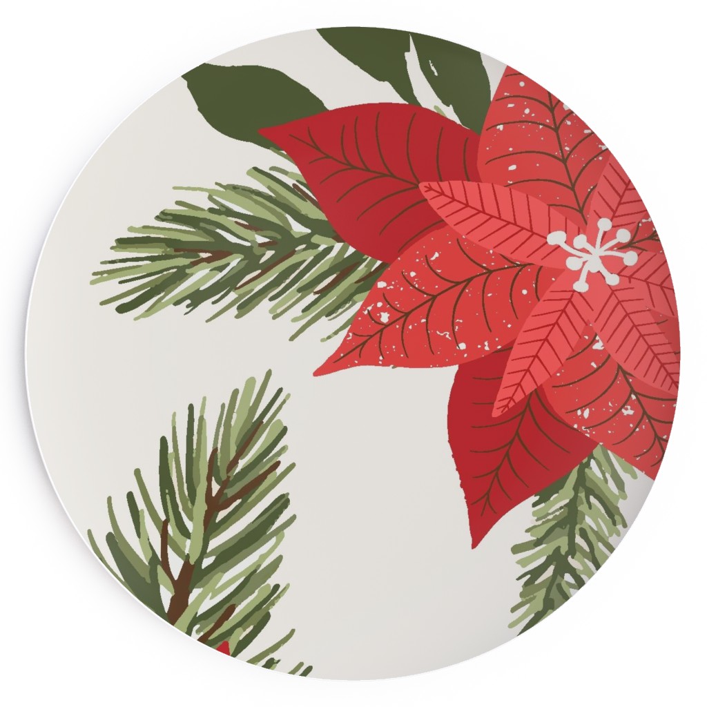 Poinsettia Christmas Flower Salad Plate Shutterfly