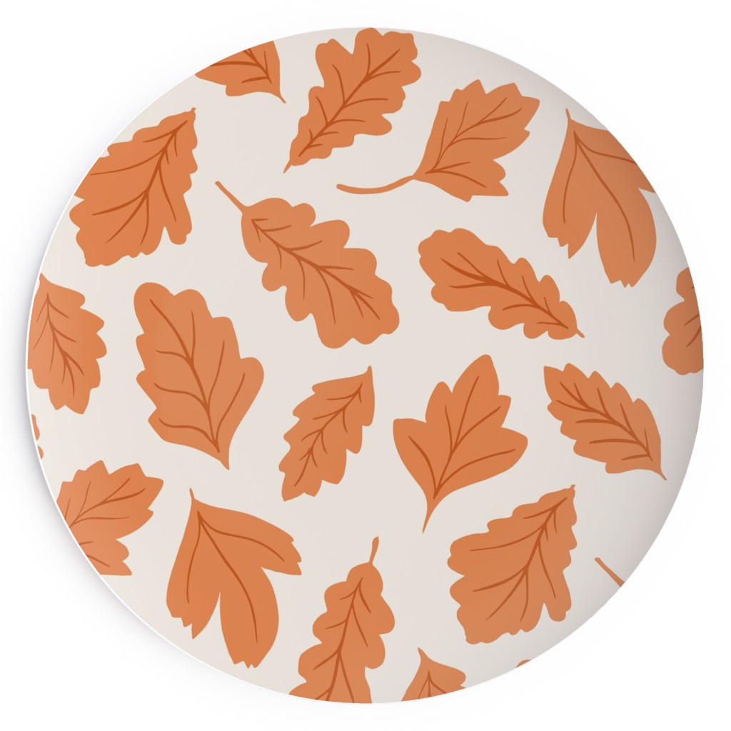 Autumn Leaves - Orange on Cream Salad Plate, Orange