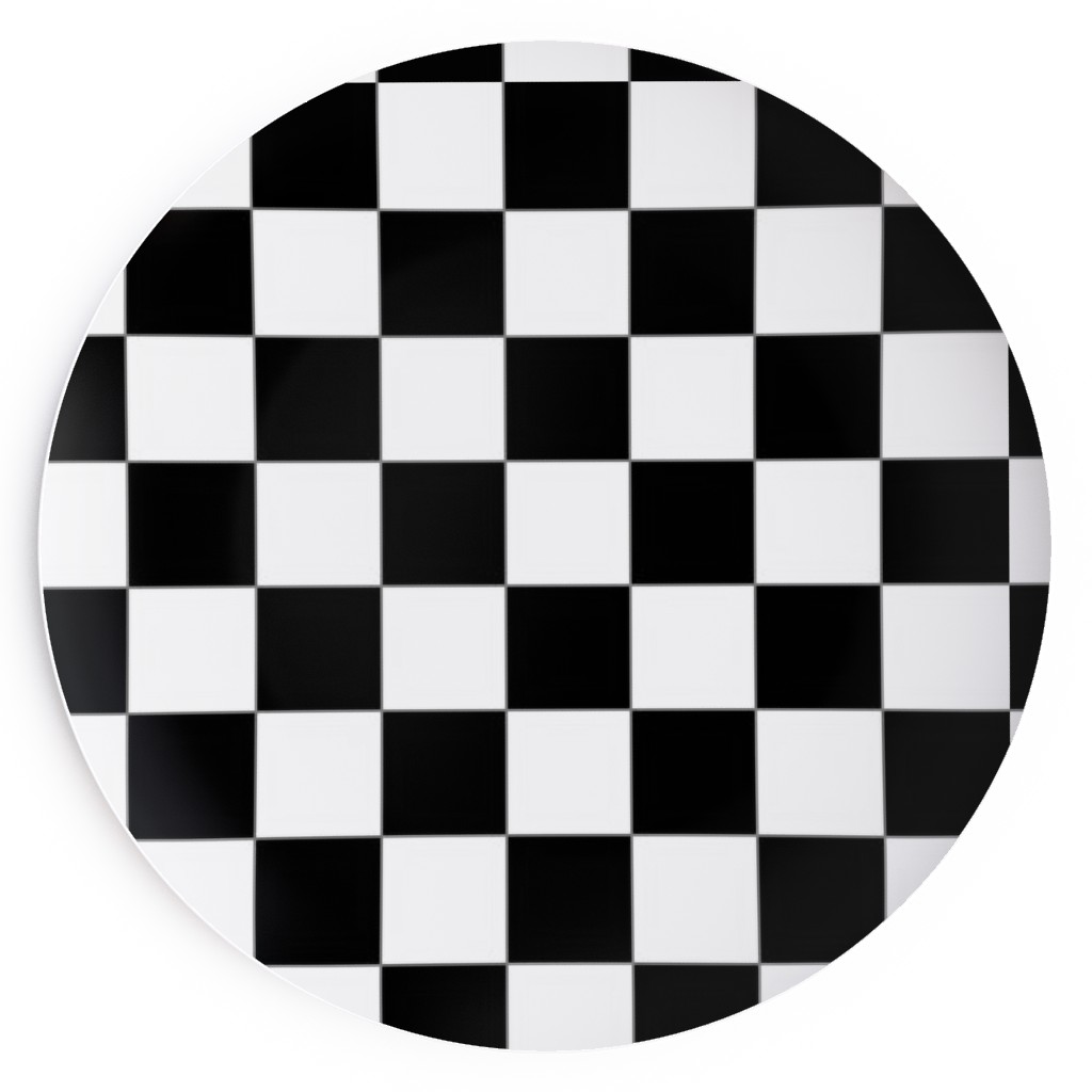 Checker - Black and White Salad Plate, Black