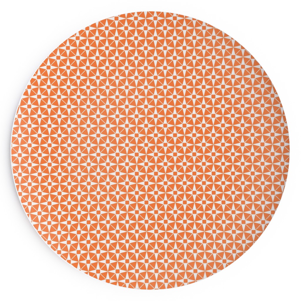 Starburst Geometric - Orange Salad Plate, Orange