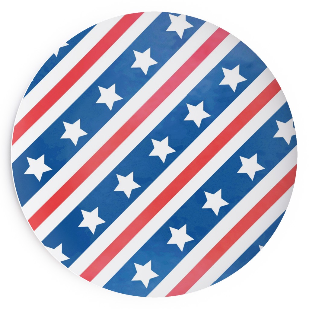 Stars & Stripes - Diagonal Salad Plate, Blue