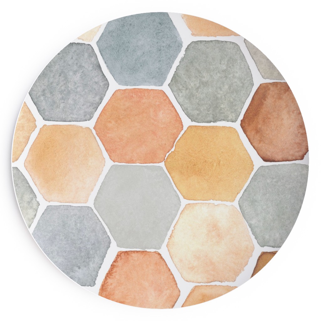 Hexagon - Warm Salad Plate, Multicolor