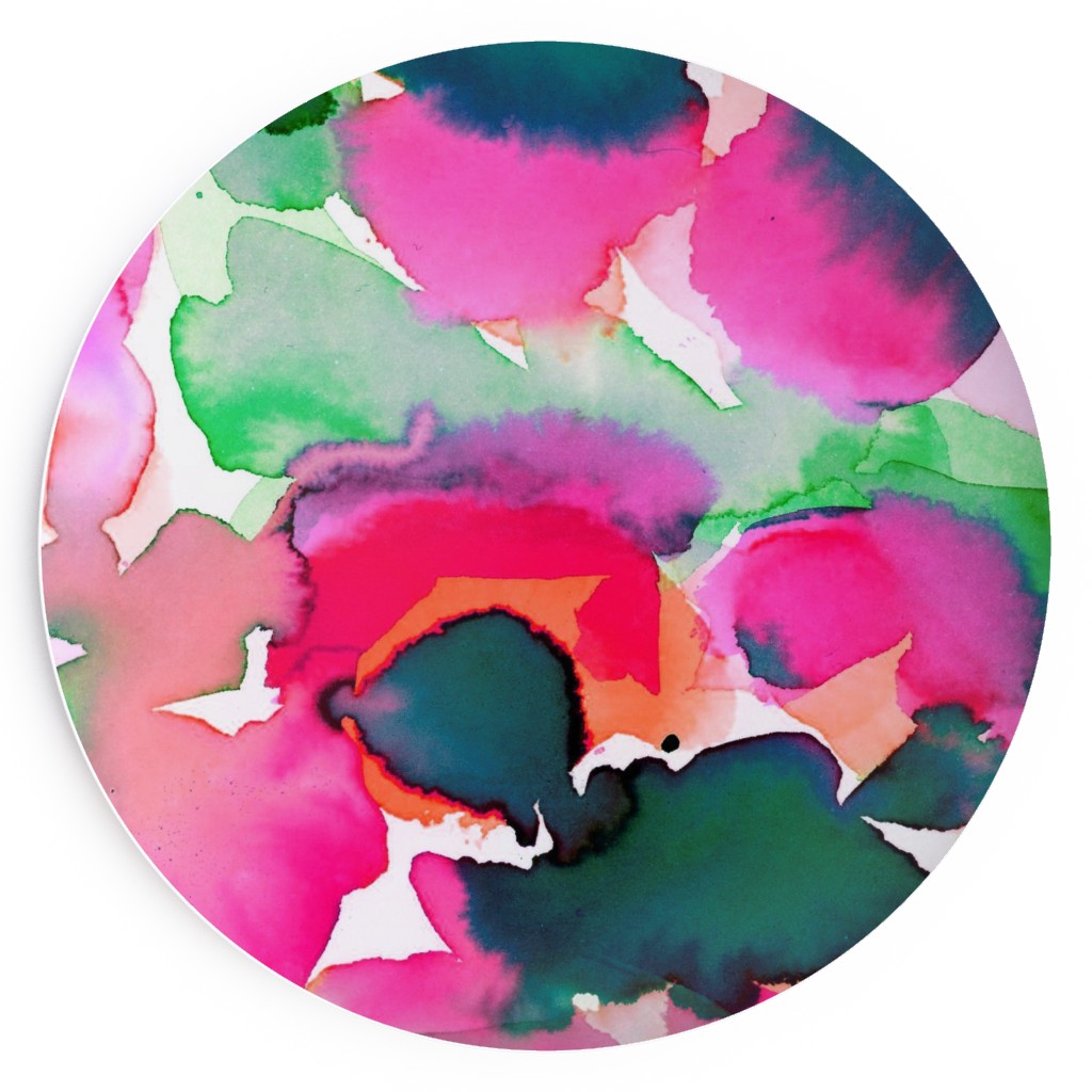 Abstract Flora Watercolor - Multi Salad Plate, Multicolor