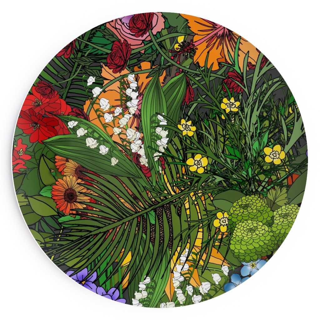 Botanic Garden Salad Plate, Multicolor