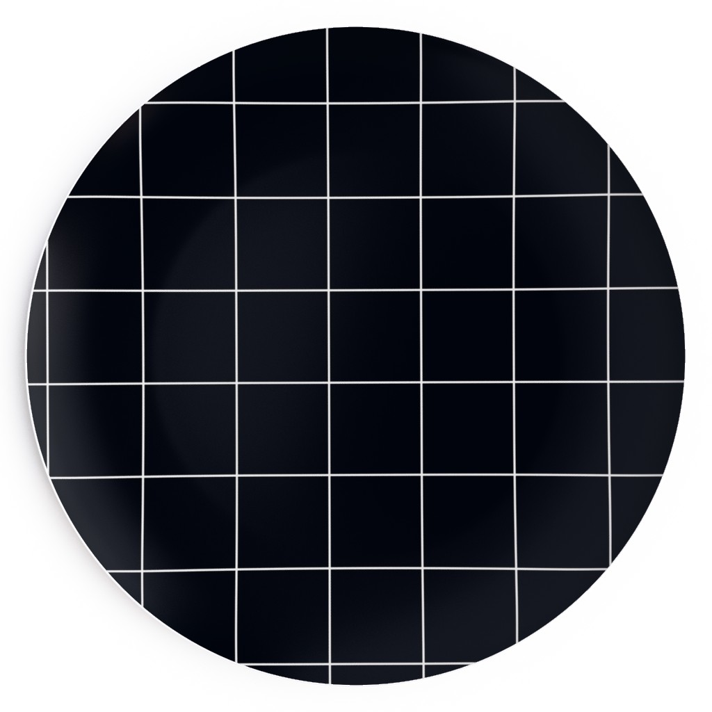 Grid - Black Ad White Salad Plate, Black