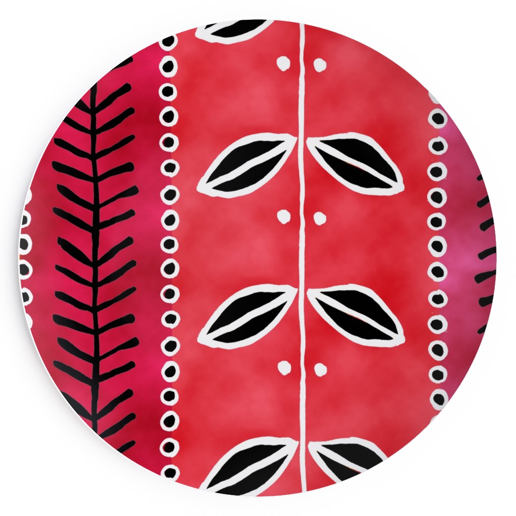 Ribbons Salad Plate, Red