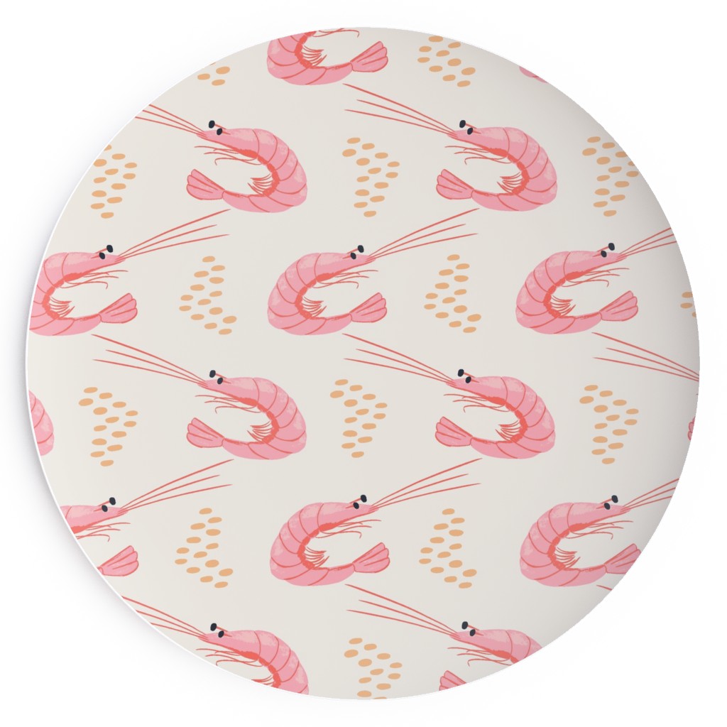 Zigzag Shrimps - Pink Salad Plate, Pink