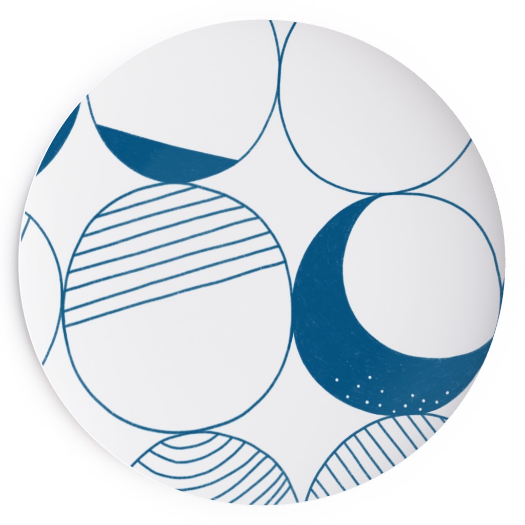 Abstract Moon - Blue Salad Plate, Blue