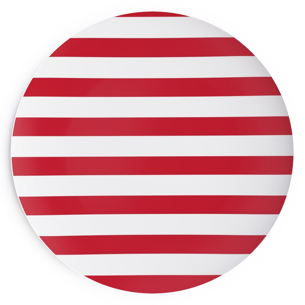 Stripes - Red and White Salad Plate, Red