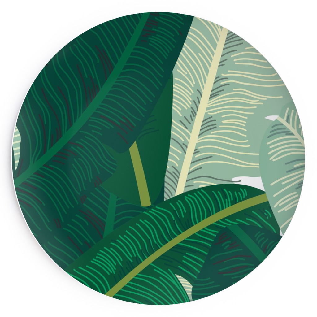 Classic Banana Leaves - Palm Springs Green Salad Plate, Green