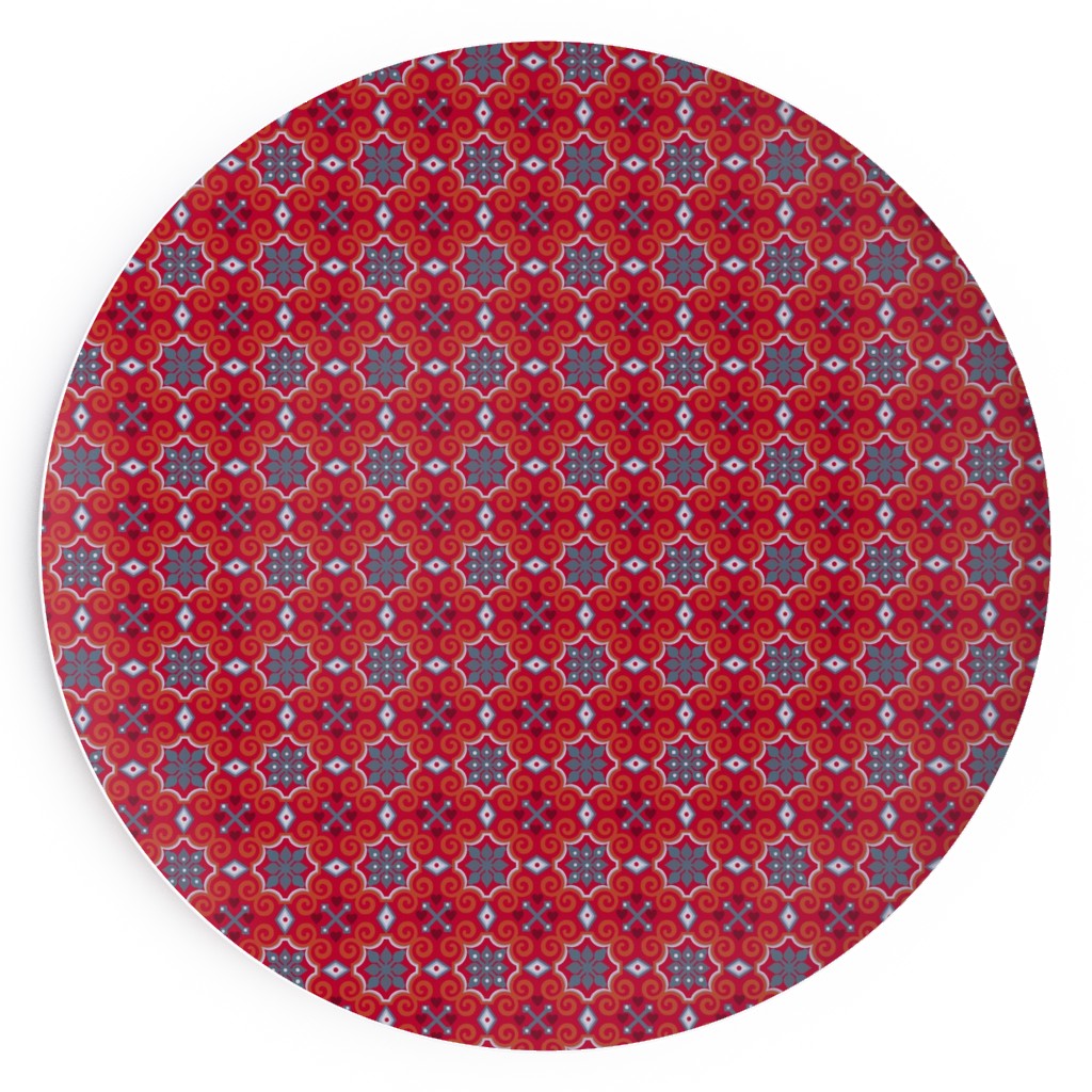 Oriental Ornament - Red Salad Plate, Red