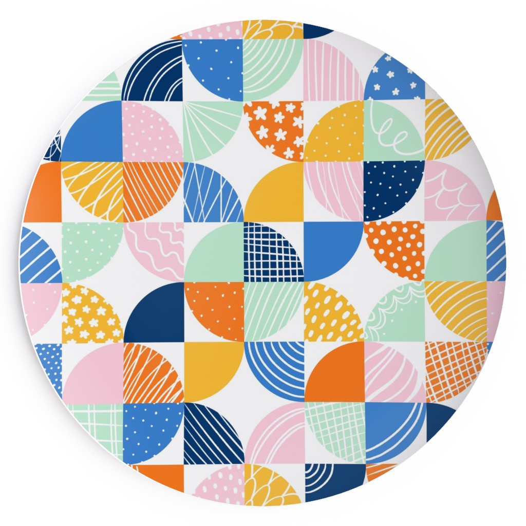 Modern Quilt Pattern - Multi Salad Plate, Multicolor