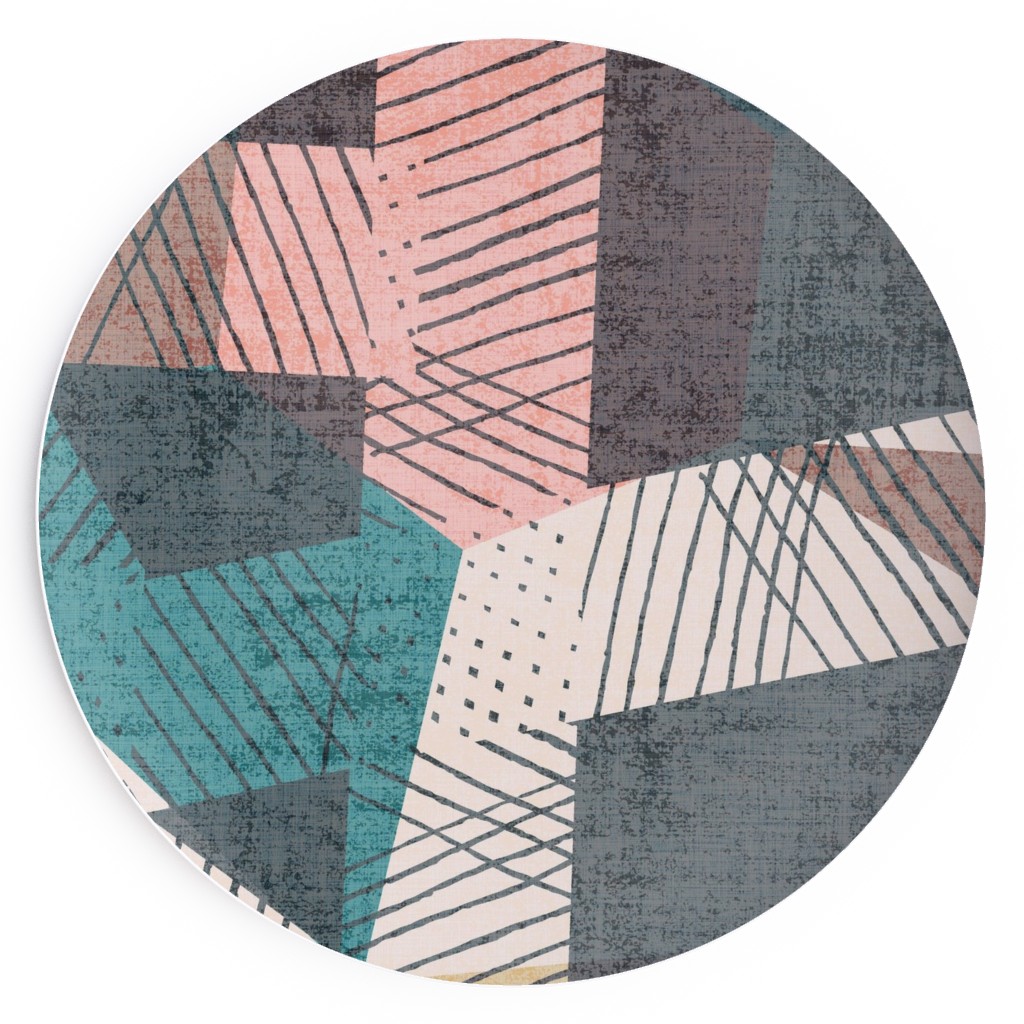 Abstract Geometic - Multi Salad Plate, Multicolor