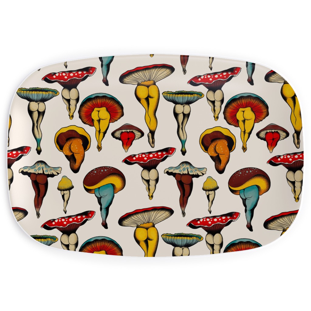 Sexy Mushrooms Serving Platter, Multicolor