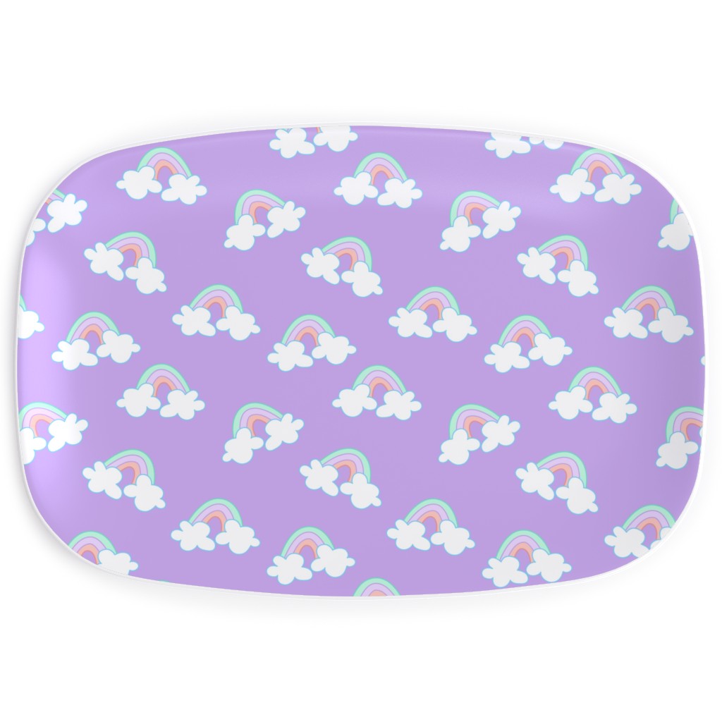 Nicola Unicorn Rainbows Serving Platter, Purple, Lilac