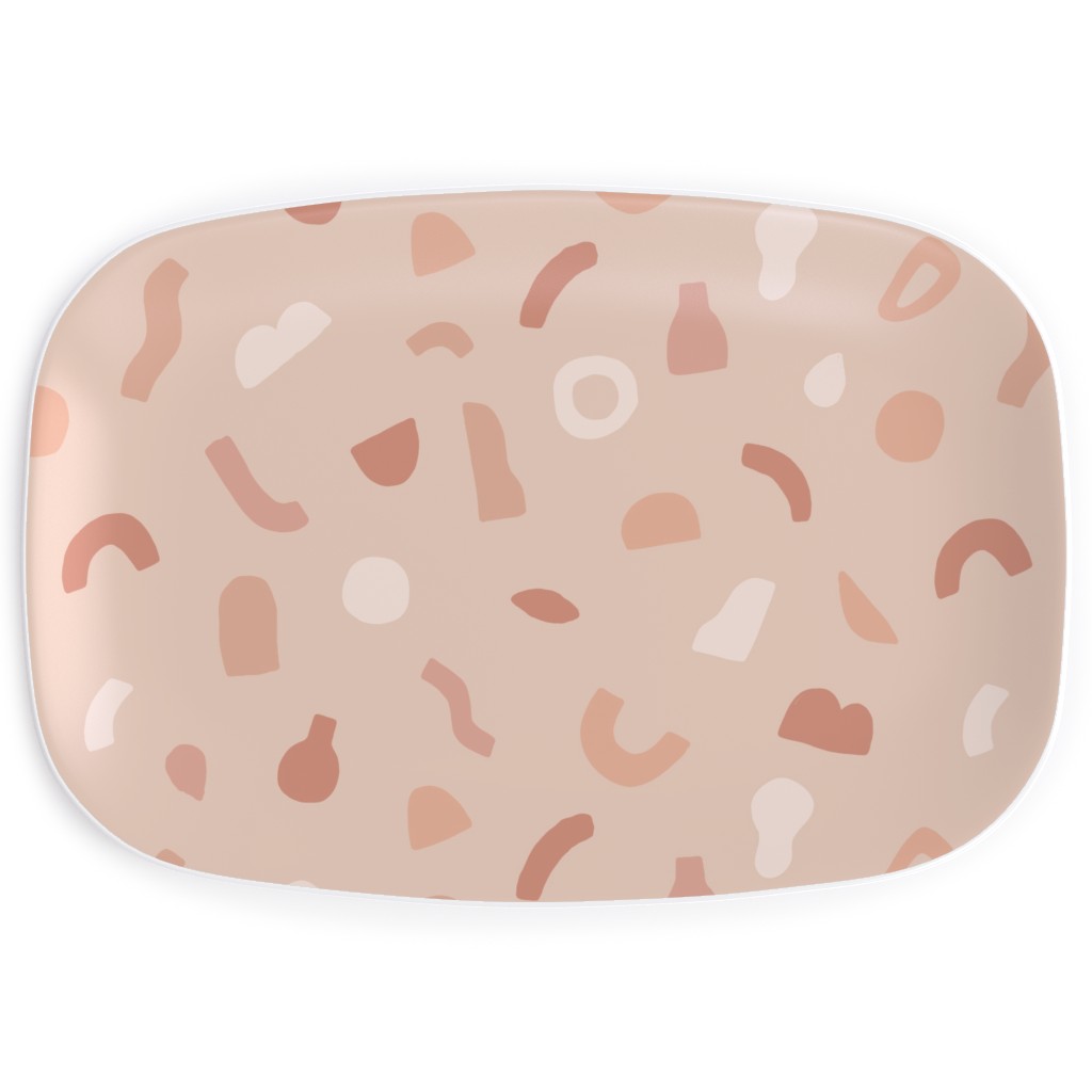 Organic Cut Shapes - Pink Clay Serving Platter, Pink, Bright Pink