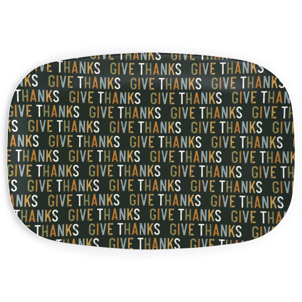 Give Thanks Serving Platter, Green